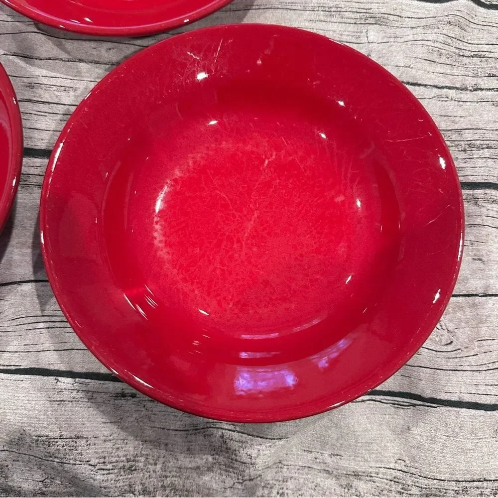 Lot of 4 Waechtersbach Fun Factory Earthenware 8” Low Bowls Discontinued German